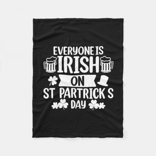 誰もがセントパトリックS日にアイルランド語である フリースブランケット (正面)