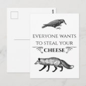 誰もがチーズのキツネクロウを盗みたい ポストカード (正面/裏面)