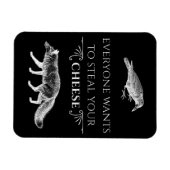 誰もがチーズのキツネクロウを盗みたい マグネット (横)