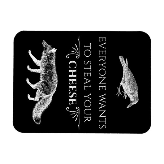 誰もがチーズのキツネクロウを盗みたい マグネット (横)