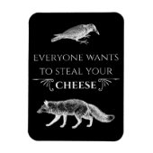 誰もがチーズのキツネクロウを盗みたい マグネット (縦)