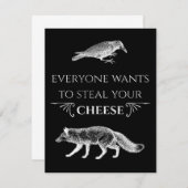 誰もがチーズのキツネクロウを盗みたい 招待状 (正面/裏面)