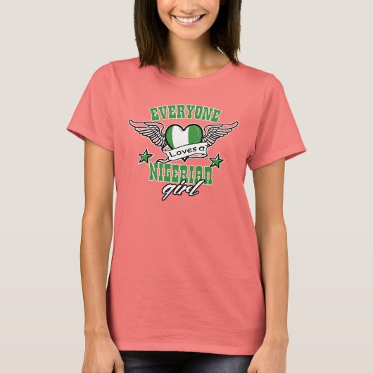 誰もがナイジェリアの女の子を愛している Tシャツ (正面)
