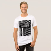 誰もがパレスチナKufiyaになるまで誰も自由ではない トライブレンドTシャツ (正面全面)