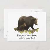 誰もがヒーローを持っている、私はパパと呼ばれる、クマ ポストカード (正面/裏面)