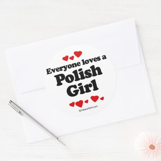 誰もがポーランド人の女の子を愛している ラウンドシール (封筒)