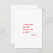 「誰もが世界を変えたいと思っているが、誰も自分自身を変えることまでは考えていない。」 出欠カード (正面/裏面)