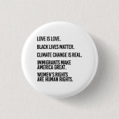 誰もが人権に値する 缶バッジ (正面)