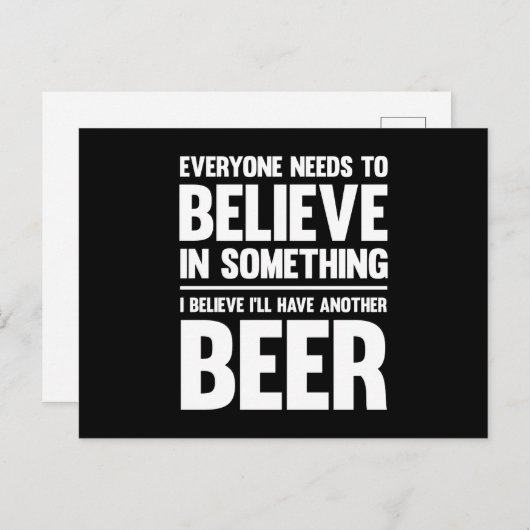 誰もが信じ..|ビおもしろいールことわざ ポストカード (正面/裏面)