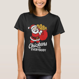 誰もが喜ぶニワトリ、クリスマス ニワトリ サンタクロース Tシャツ