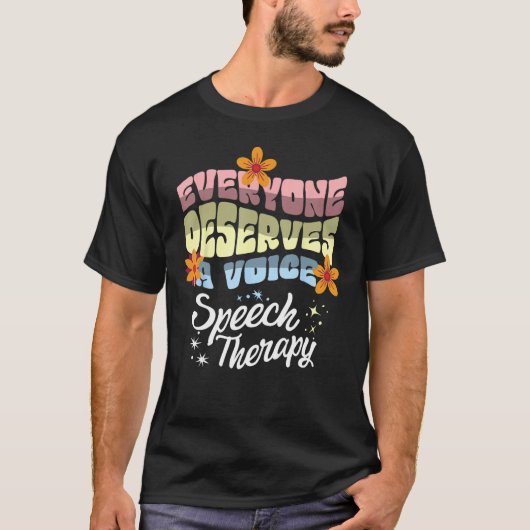 誰もが声を発する権利を持つ 音声治療 スピーチー Tシャツ (正面)