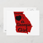 誰もが大好きなグルジアの少女レッド&ブラック ポストカード (正面/裏面)