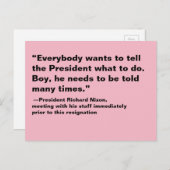 誰もが大統領に何をすべきかを伝えたいと思っている ポストカード (正面/裏面)