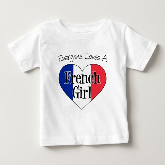 誰もが女の子をフランスの愛す ベビーTシャツ (正面)