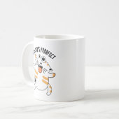 誰もが完璧ではない 面白い猫のダジャレ コーヒーマグカップ (正面左)