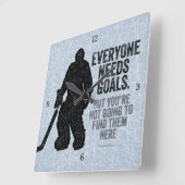 誰もが必要ゴール（ホッケー）正方形の壁時計 スクエア壁時計 (傾斜)