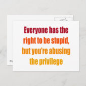 誰もが愚かな権利を持つ ポストカード (正面/裏面)