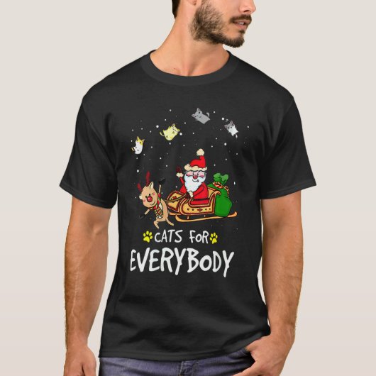 誰もが愛する猫の醜いクリスマス Xmas ネコ Tシャツ (正面)