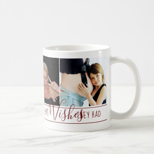 誰もが望むママ |赤モダン白引用文の写真 コーヒーマグカップ (右)