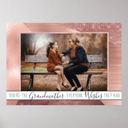 誰もが望む祖母 |バラ金ゴールド引用文写真 ポスター (正面)