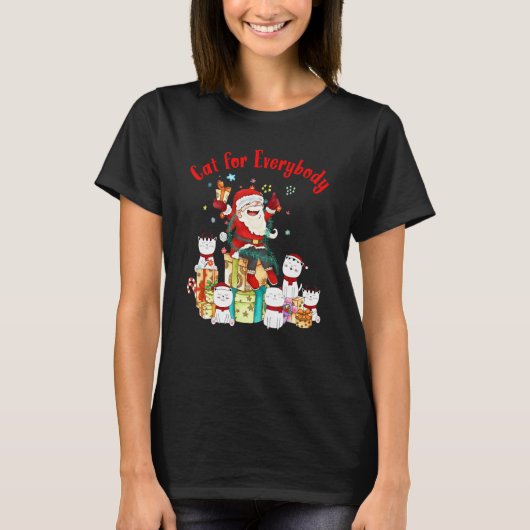 誰もが楽しめるクリスマス猫 Xmas Tシャツ (正面)