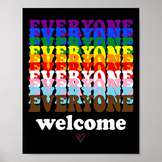 誰もが歓迎ここにプライド月Lgbtq Rainbow ポスター (正面)