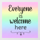 誰もが歓迎ここにレインボーウィンドウにしがみつく ウィンドウサイン (シート)