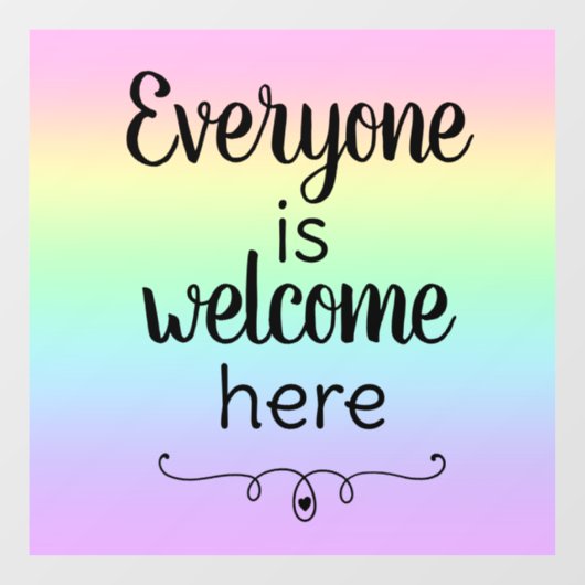 誰もが歓迎ここにレインボーウィンドウにしがみつく ウィンドウサイン (シート)