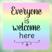 誰もが歓迎ここにレインボーウィンドウにしがみつく ウィンドウサイン (シート3)