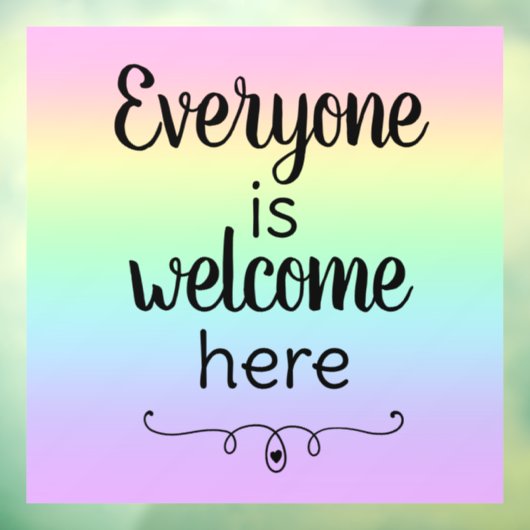 誰もが歓迎ここにレインボーウィンドウにしがみつく ウィンドウサイン (シート3)