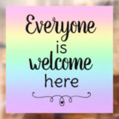 誰もが歓迎ここにレインボーウィンドウにしがみつく ウィンドウサイン (シート2)