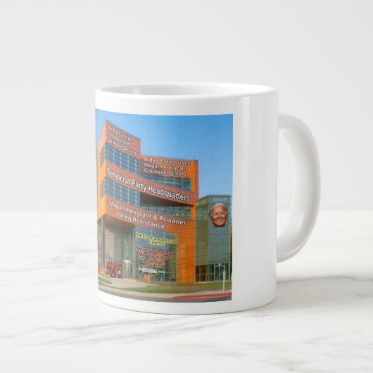 誰もが民主党員として投票することを歓迎する。 ジャンボコーヒーマグカップ (正面右)