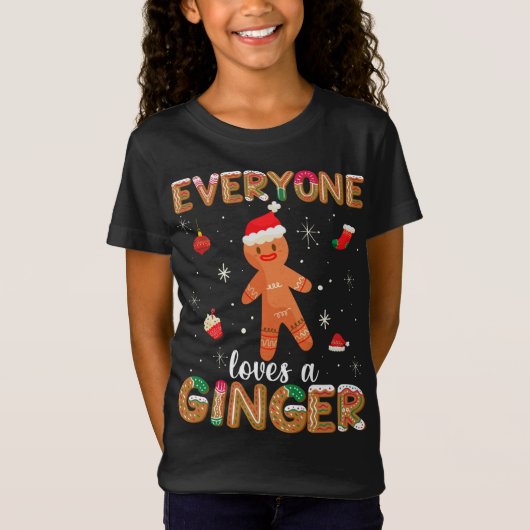 誰もが生姜かわいいジンジャーブレッドCookieを愛するChri Tシャツ (正面)