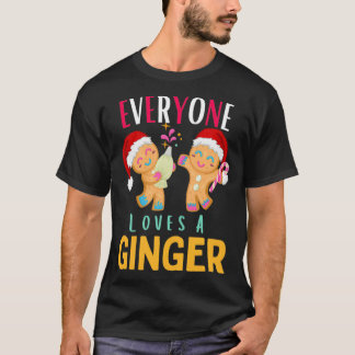 誰もが生姜を愛する面白いクリスマス生姜パン Tシャツ