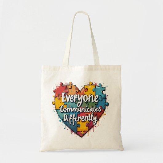 誰もが異なるコミュニケーション トートバッグ (正面)