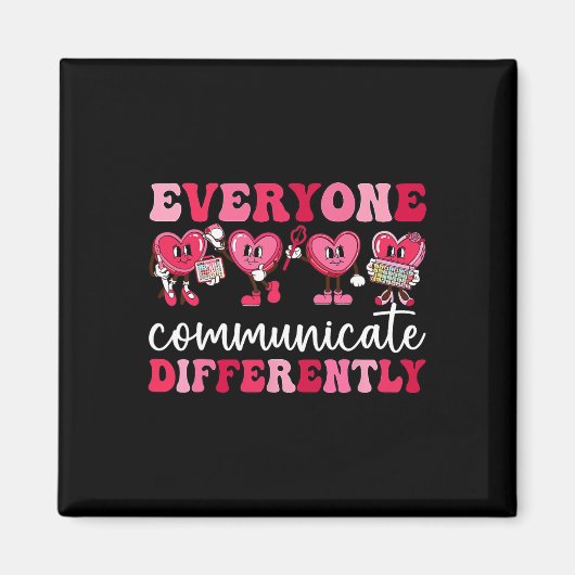 誰もが異なるハート自閉症Val マグネット (正面)