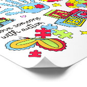 誰もが異なる自閉症の月のオート通信 ポスター (角)