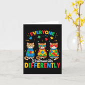 誰もが異なる自閉症の月Awa カード (黄色い花)