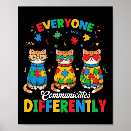 誰もが異なる自閉症の月Awa ポスター (正面)