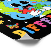 誰もが異なる自閉症演説を伝える ポスター (角)