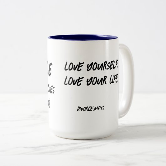 誰もが第二の行為に値する離婚素晴らしギフト ツートーンマグカップ (正面右)