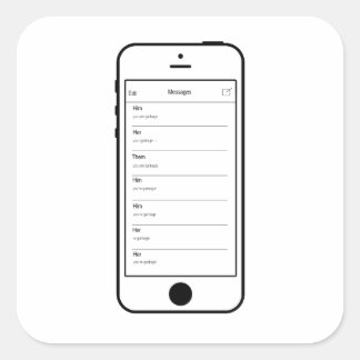 誰もが考えゴミSMSステッカーだ スクエアシール