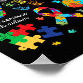 誰もが自閉症の神経降下を伝える ポスター (角)