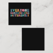 誰もが自閉症意識を異なる方法で伝える スクエア名刺 (正面/裏面)