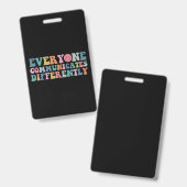 誰もが自閉症意識を異なる方法で伝える バッジ (正面＆裏面)