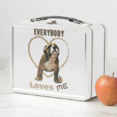 誰もが英語のブルドッグで私を愛している メタルランチボックス (インサイチュ)