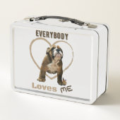 誰もが英語のブルドッグで私を愛している メタルランチボックス (裏面)