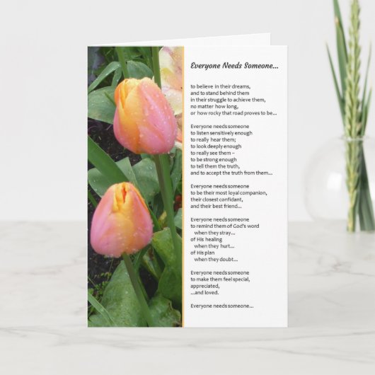 誰もが誰かを必要とし…宗教的 サンキューカード (正面)