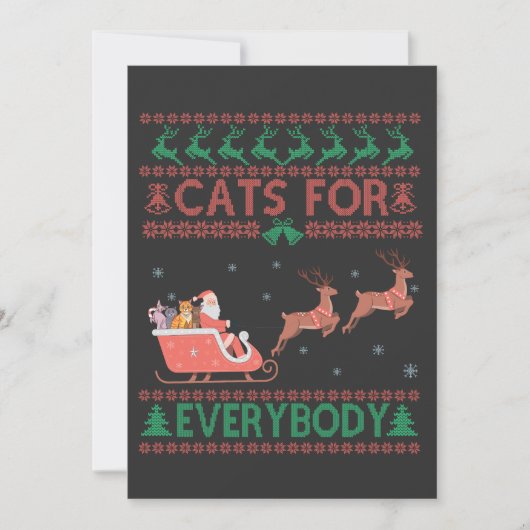 誰もが醜いクリスマスセおもしろいーターのための猫 招待状 (正面)