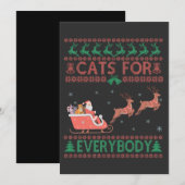誰もが醜いクリスマスセおもしろいーターのための猫 招待状 (正面/裏面)